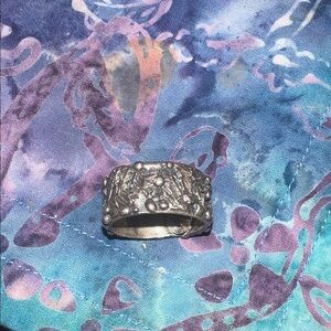 Artisan Textured Sterling Silver Ring Size 7